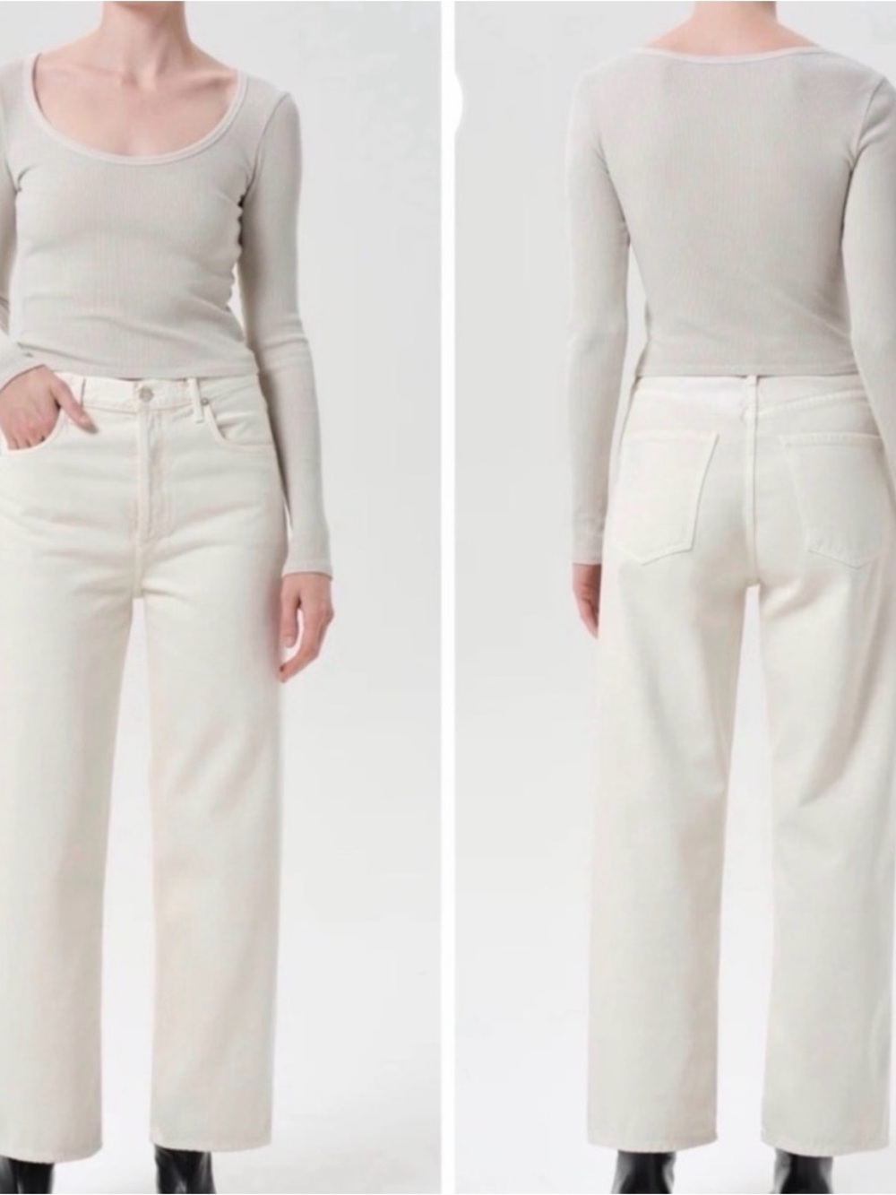 Agolde ren jeans cream off white size 30 button fly